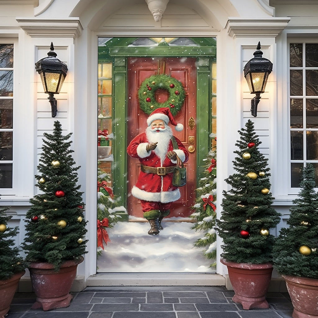 Santa Claus Christmas Door Cover