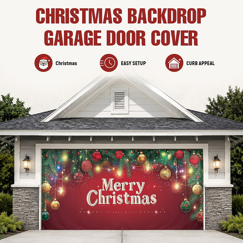 Christmas Faux Gate Garage Door Cover