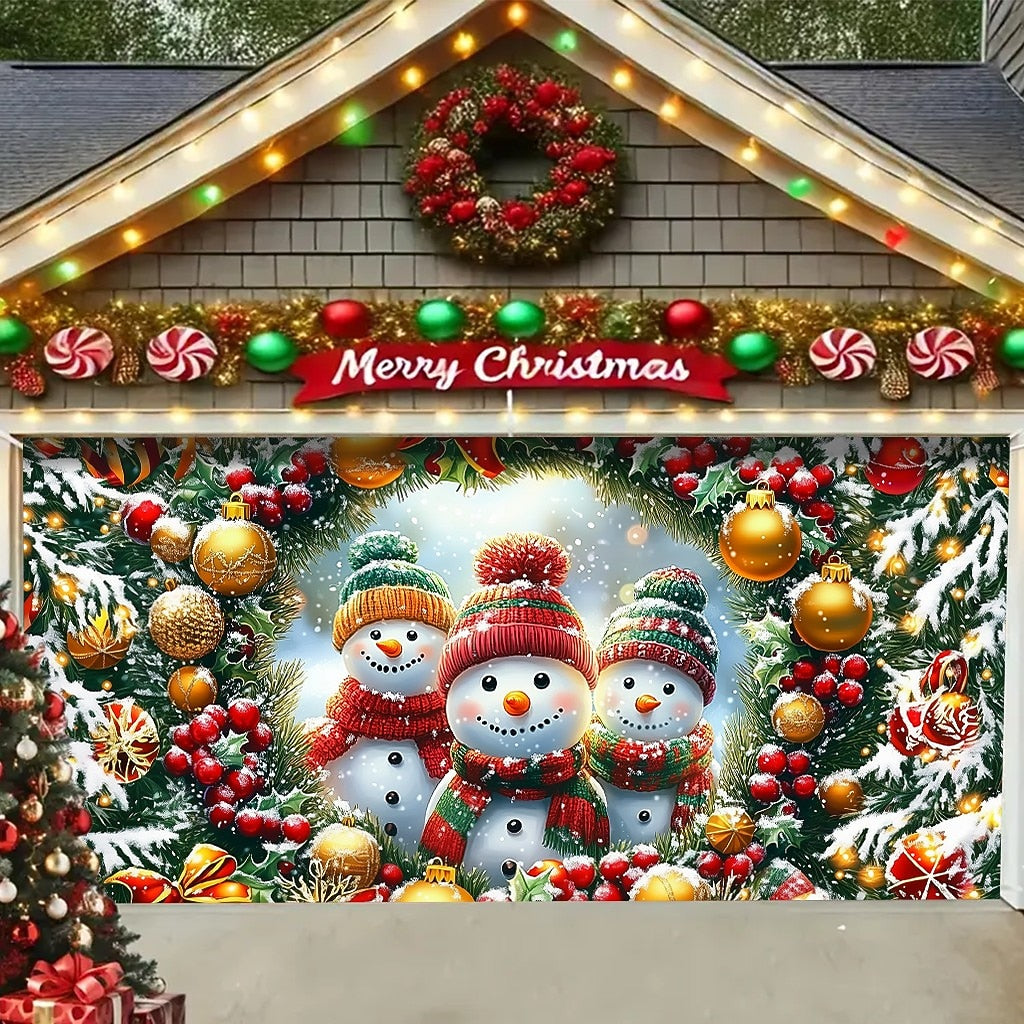 Snowman Brothers Garage Door Cover
