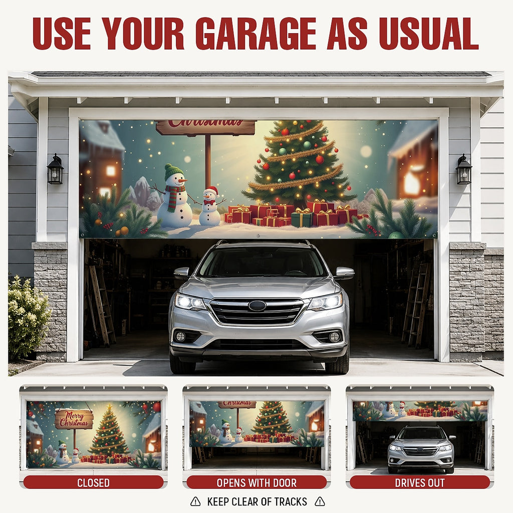 Christmas Cardinal Garage Door Cover