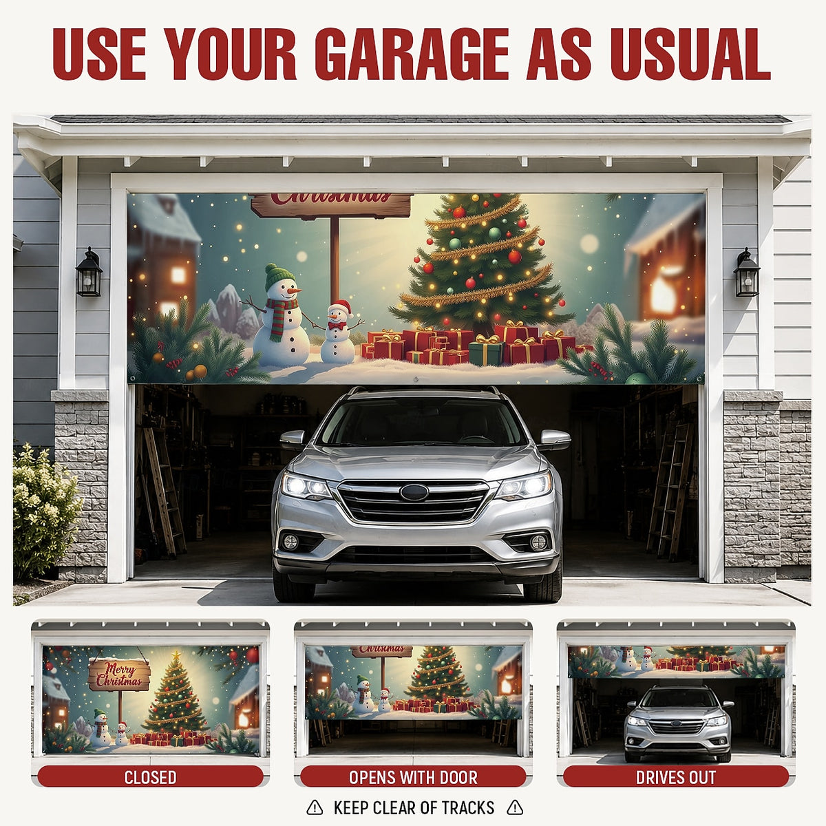 Christmas Cardinal Garage Door Cover