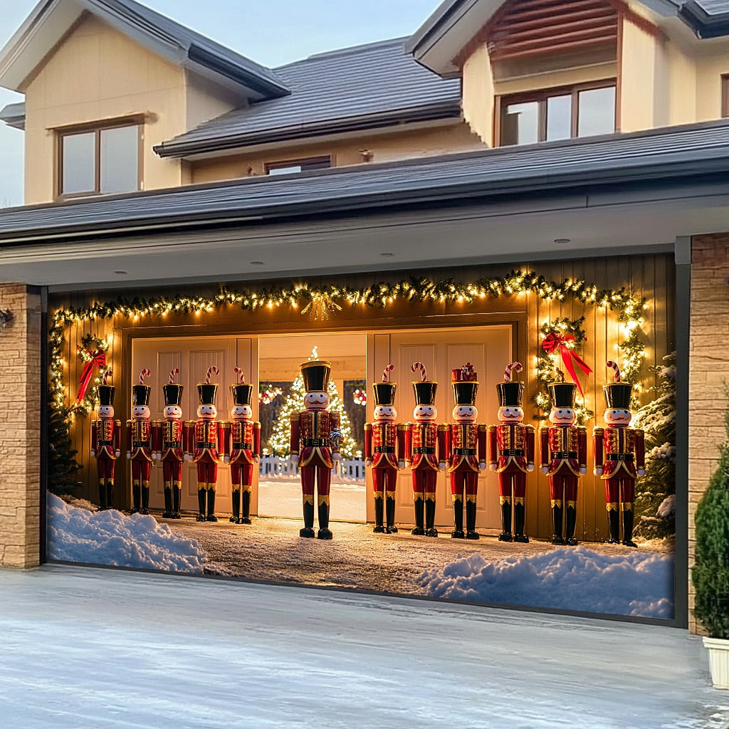 Farmhouse Nutcracker Garage Door Cover