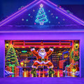 Blacklight Christmas Garage Cover UV Reactive Santa Gift Workshop