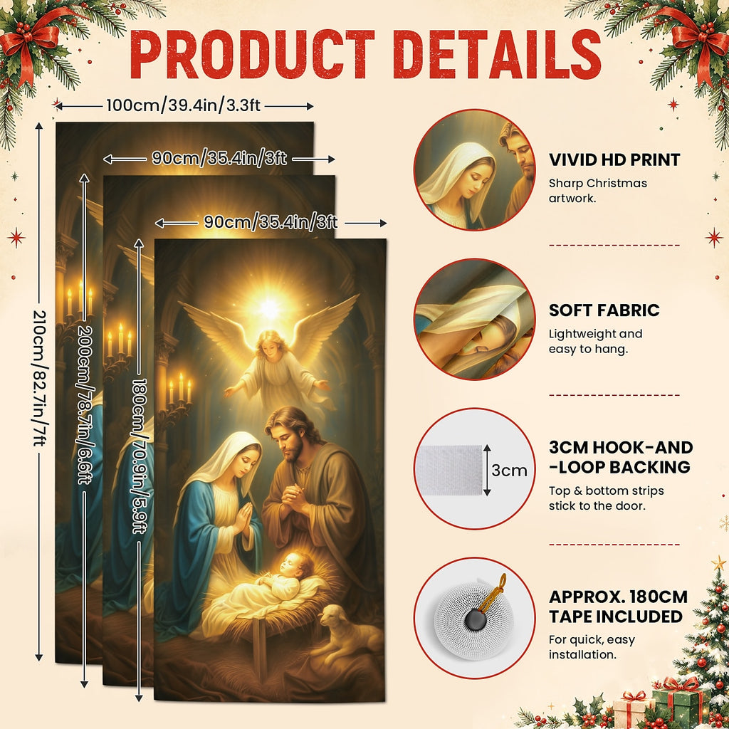 Nativity Scene with Baby Christmas Door Cover