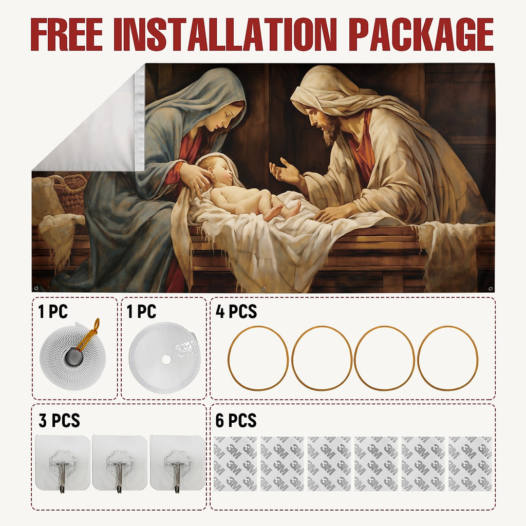 Nativity Christmas Garage Door Cover
