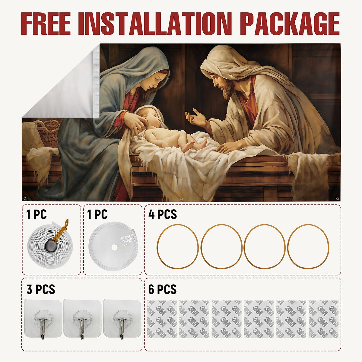 Nativity Christmas Garage Door Cover