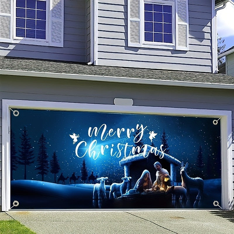 Nativity Christmas Garage Door Cover