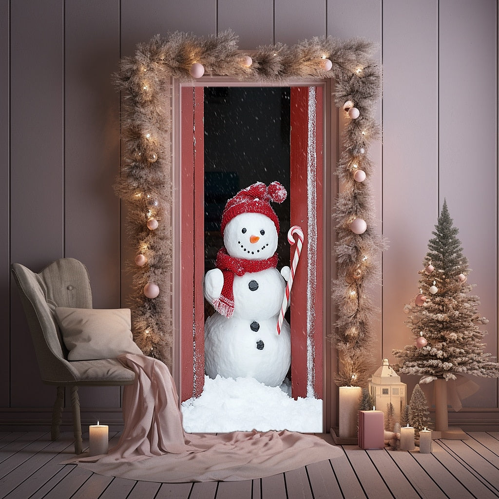 Snowman Christmas Door Cover