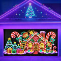 Blacklight Christmas Garage Cover UV Reactive Christmas Village & Tree