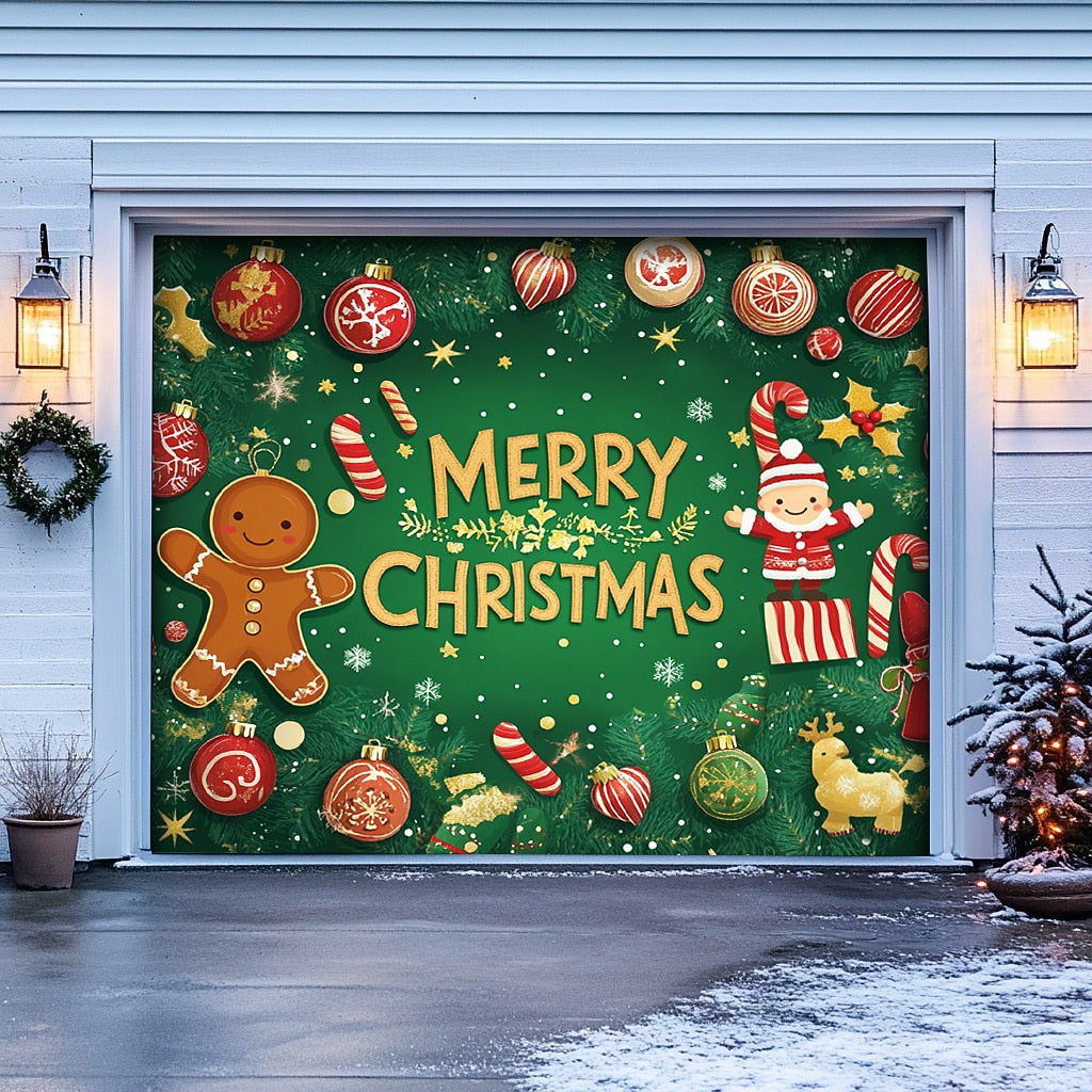 Merry Christmas Garage Door Cover