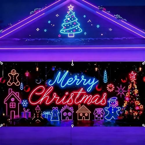 Santa & Elf Garage Door Cover