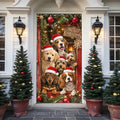 Cute Puppies Christmas Door Cover