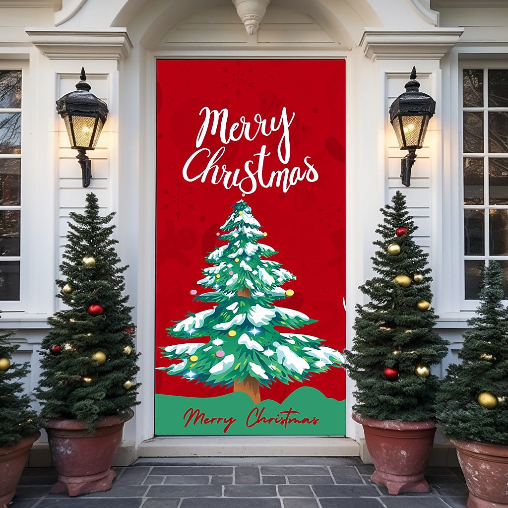 Festive Ornaments Christmas Door Cover