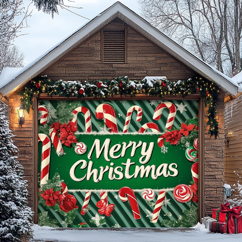 Christmas Stockings Garage Door Cover