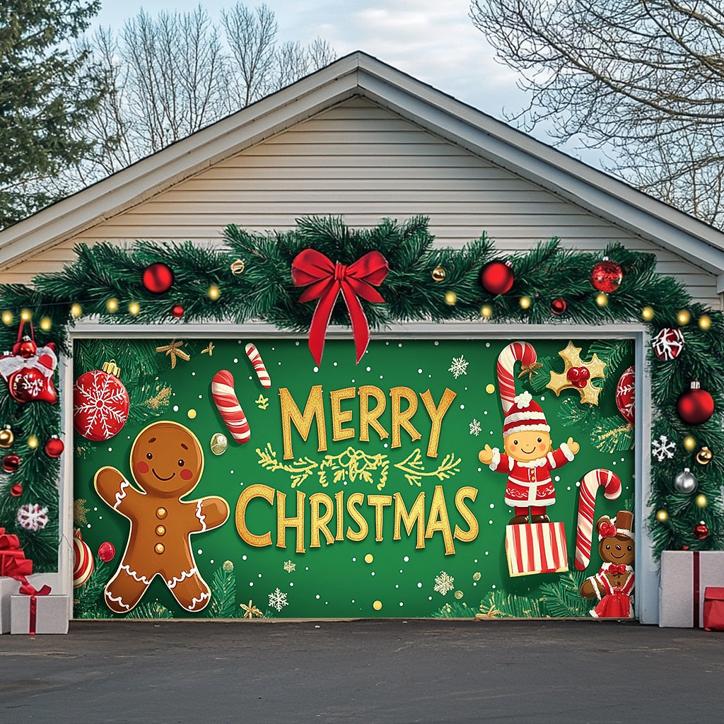 Merry Christmas Garage Door Cover