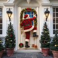 Santa Claus Climbing Ladder Christmas Door Cover