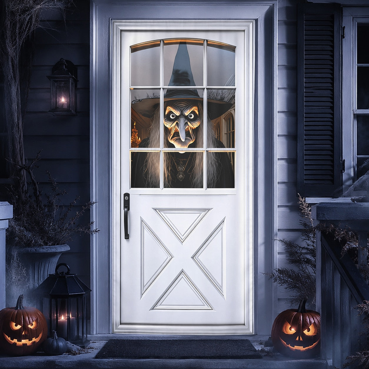 Face Window 3D Illusion Banner Halloween Door Cover Ghost Bride Haunted