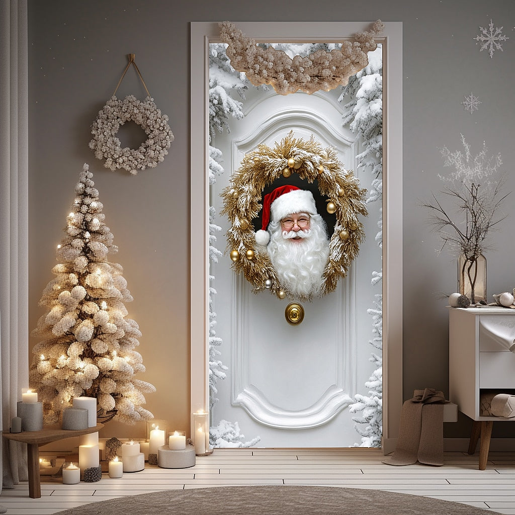 Santa Claus Christmas Door Cover