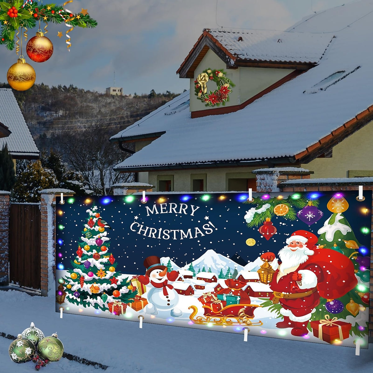 Christmas Gnomes Garage Door Cover