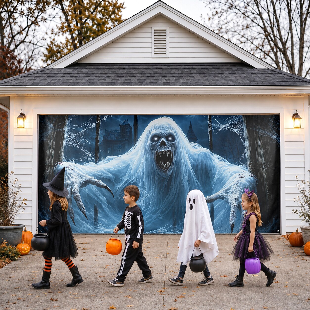 Halloween Ghost Garage Door Cover