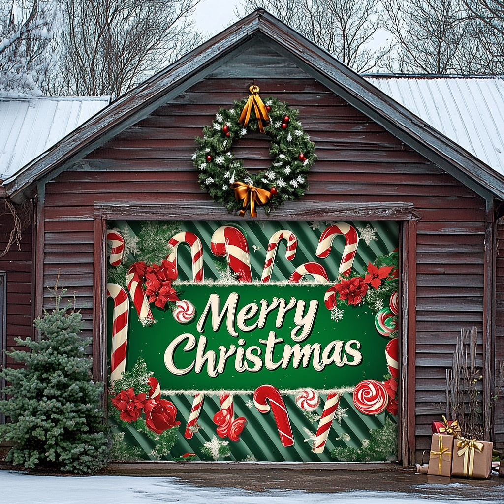 Christmas Stockings Garage Door Cover
