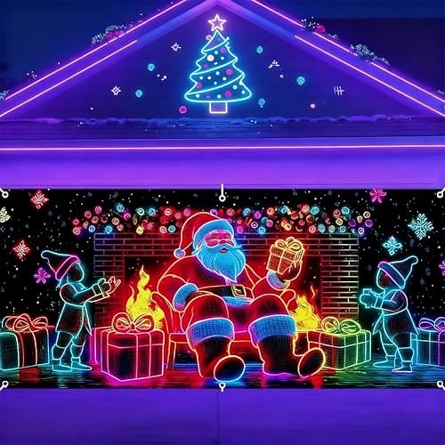 Santa & Elf Garage Door Cover