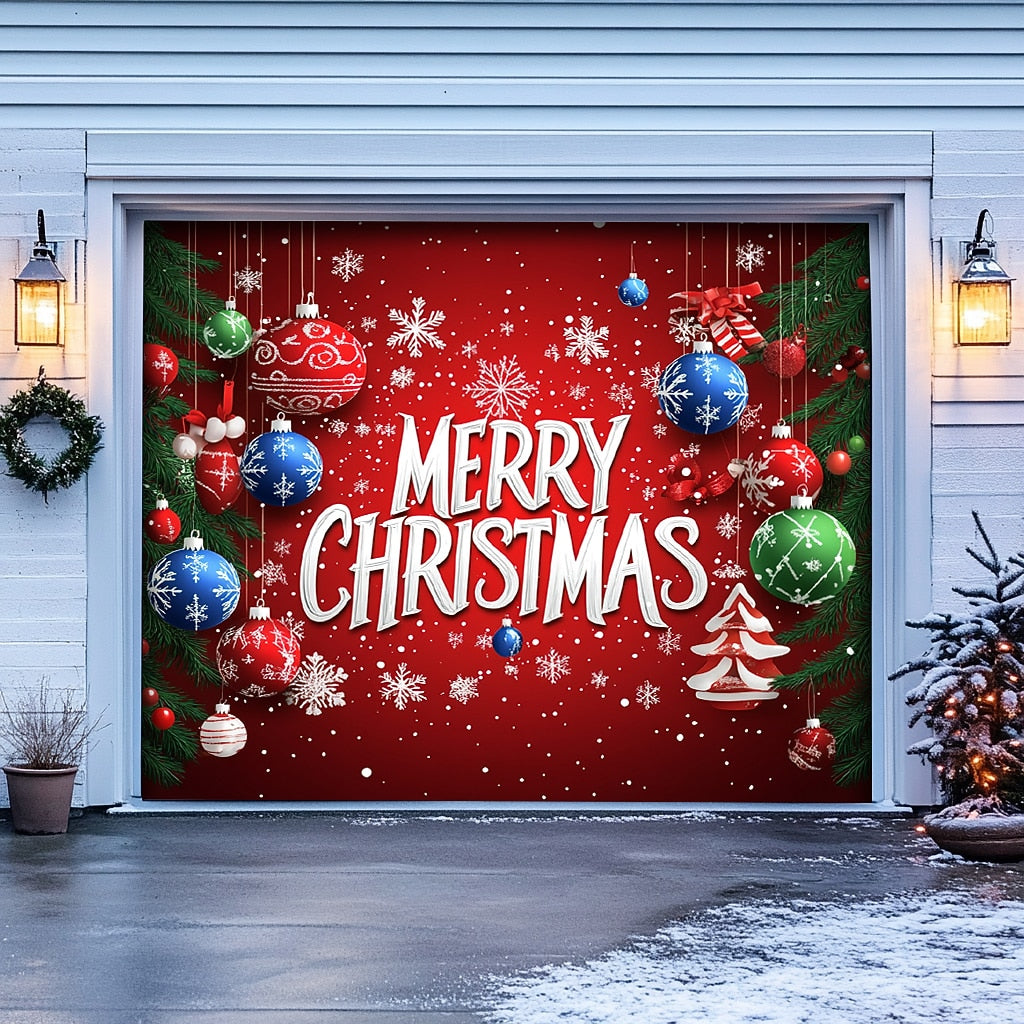 Merry Christmas Garage Door Cover