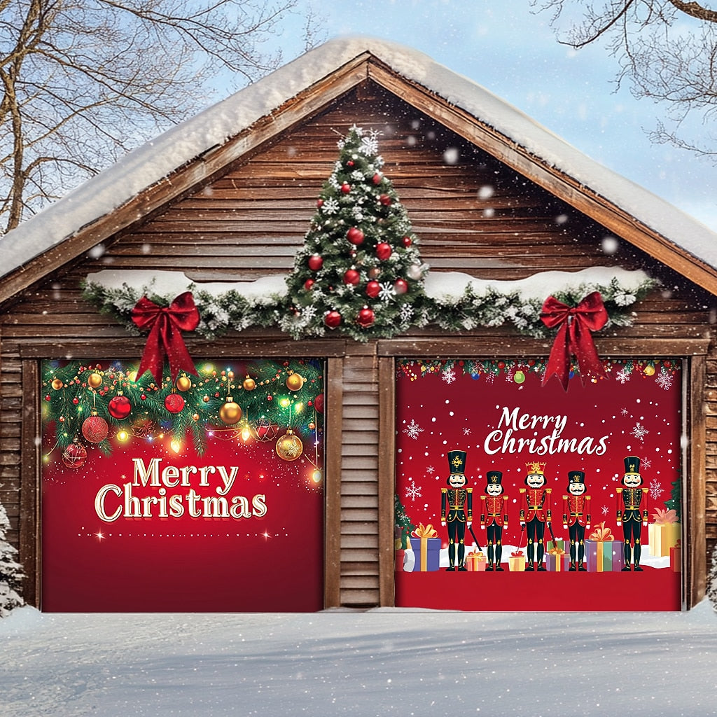 Merry Christmas Garage Door Cover