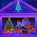 Blacklight Christmas Garage Cover UV Reactive Santa & Christmas Tree