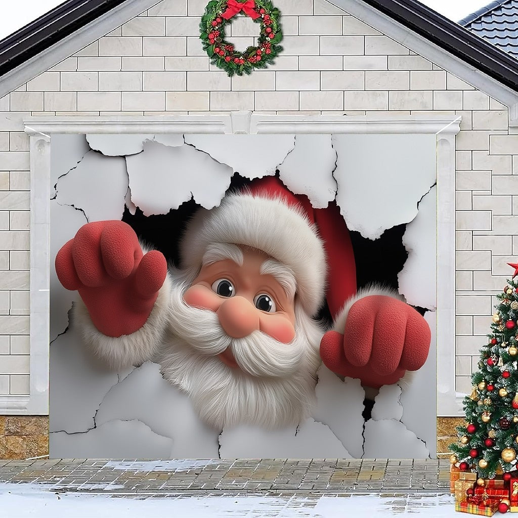 Santa Breakthrough Garage Door Cover