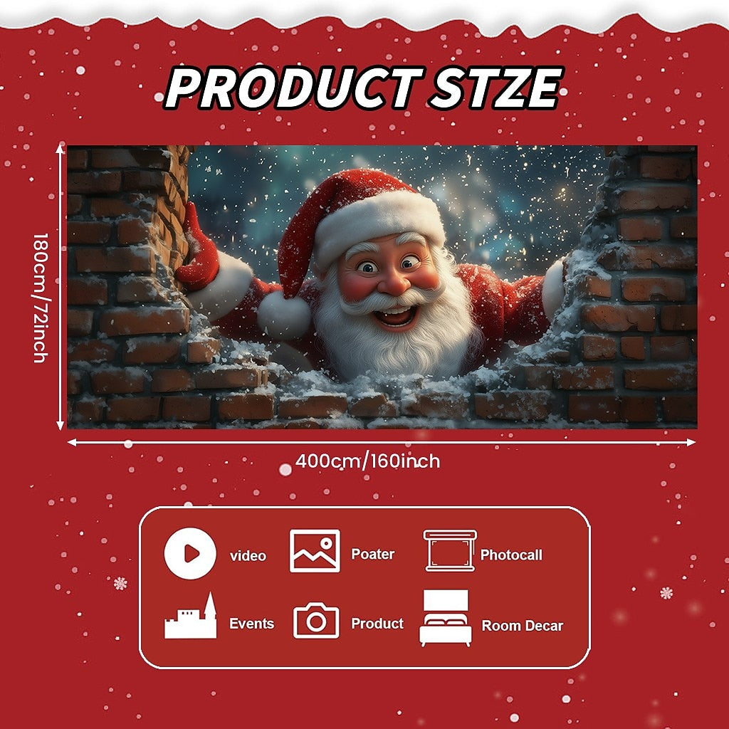 Santa by the Wall Garage Door Cover