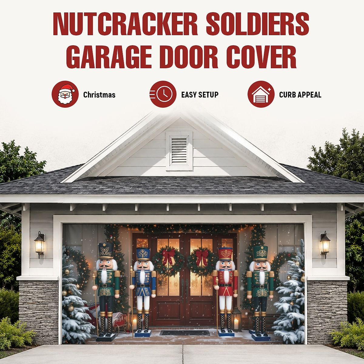 Vintage Nutcracker Garage Door Cover