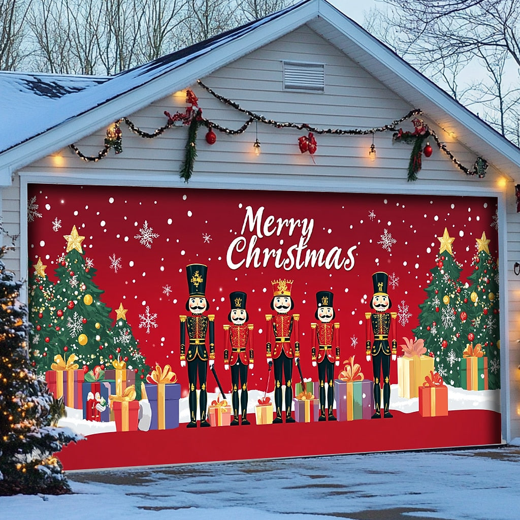 Merry Christmas Garage Door Cover