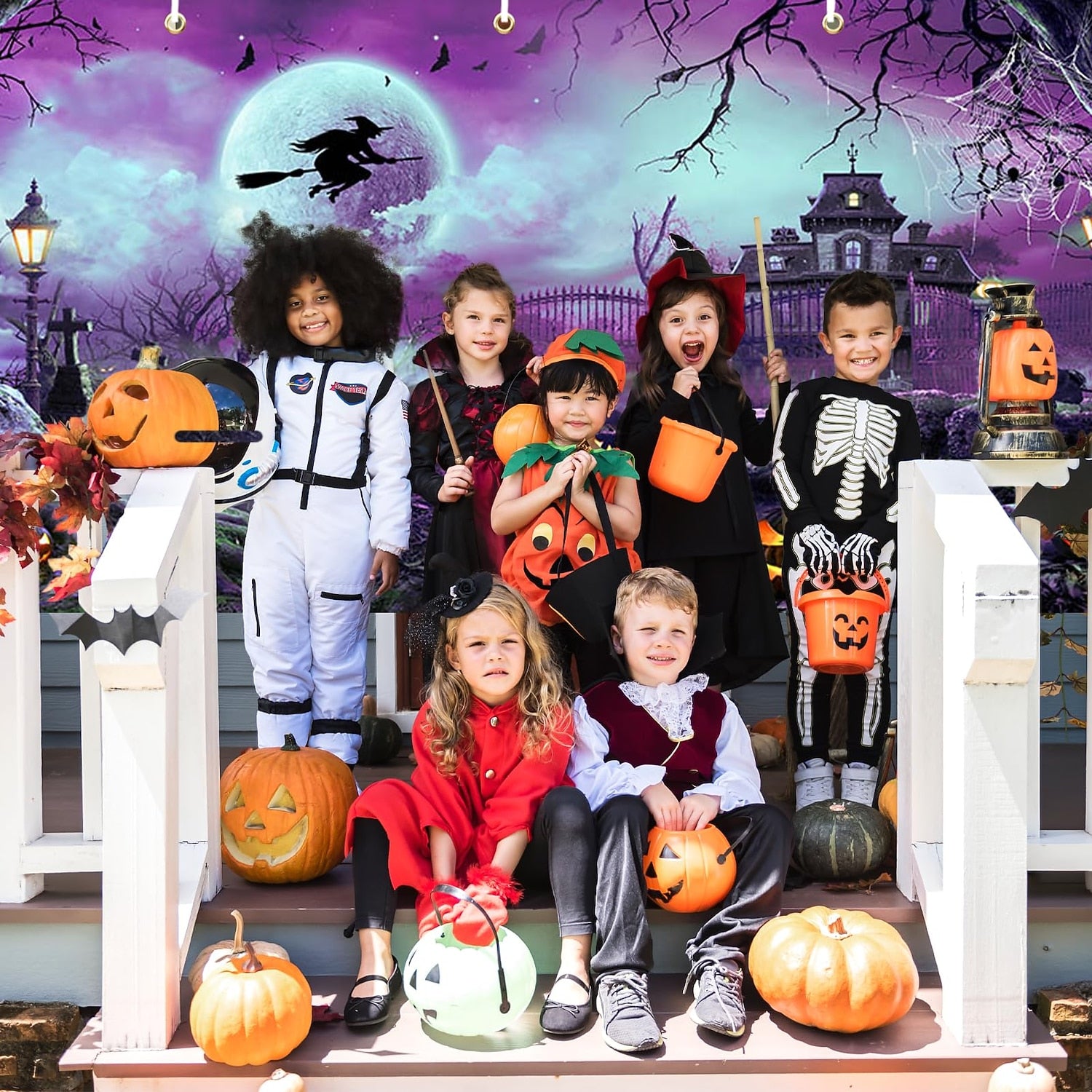 Scary Witch & Haunted House | Halloween Garage Door Banner Cover