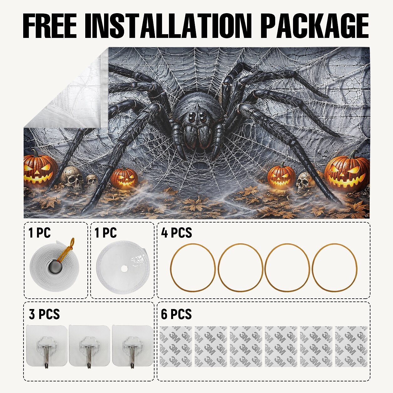 Halloween Spider Garage Door Cover