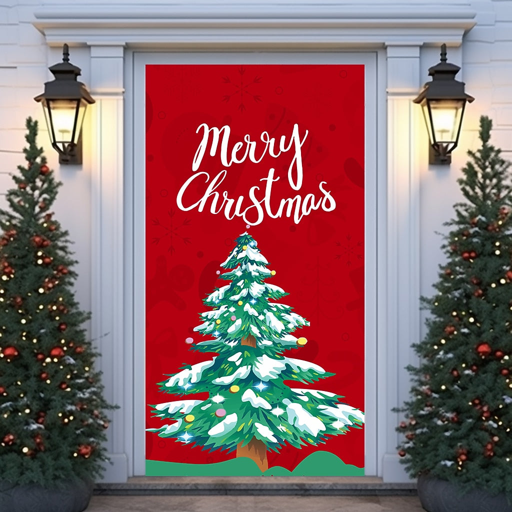 Festive Ornaments Christmas Door Cover