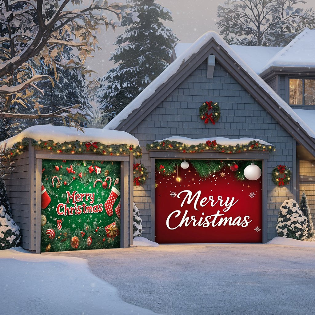 Christmas Stockings Garage Door Cover