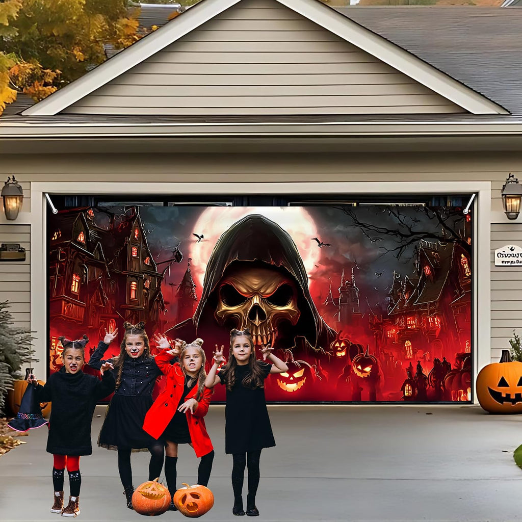 Scary Grim Reaper Mural | Halloween Garage Door Banner Cover
