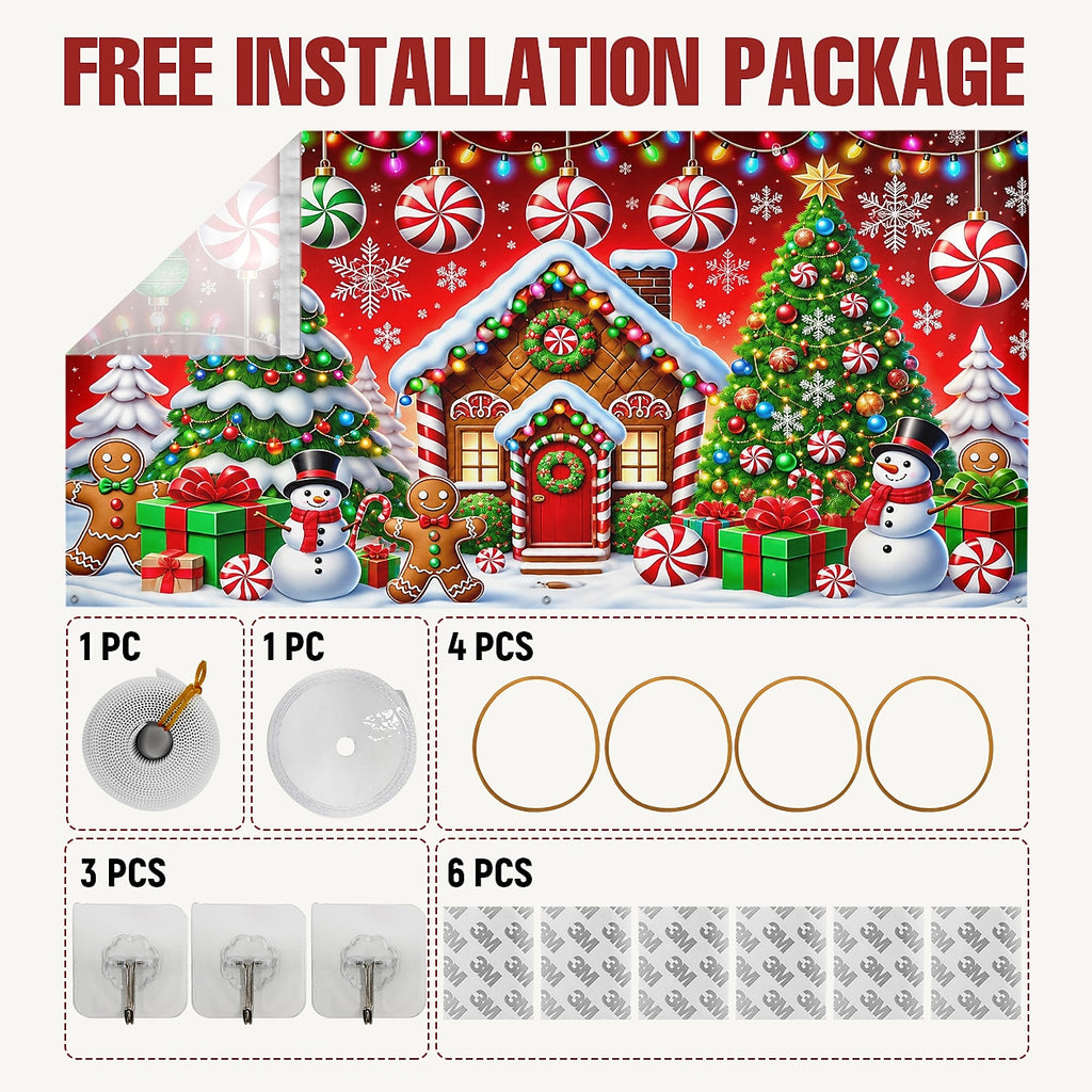 Gingerbread Candy Cane Garage Door Cover