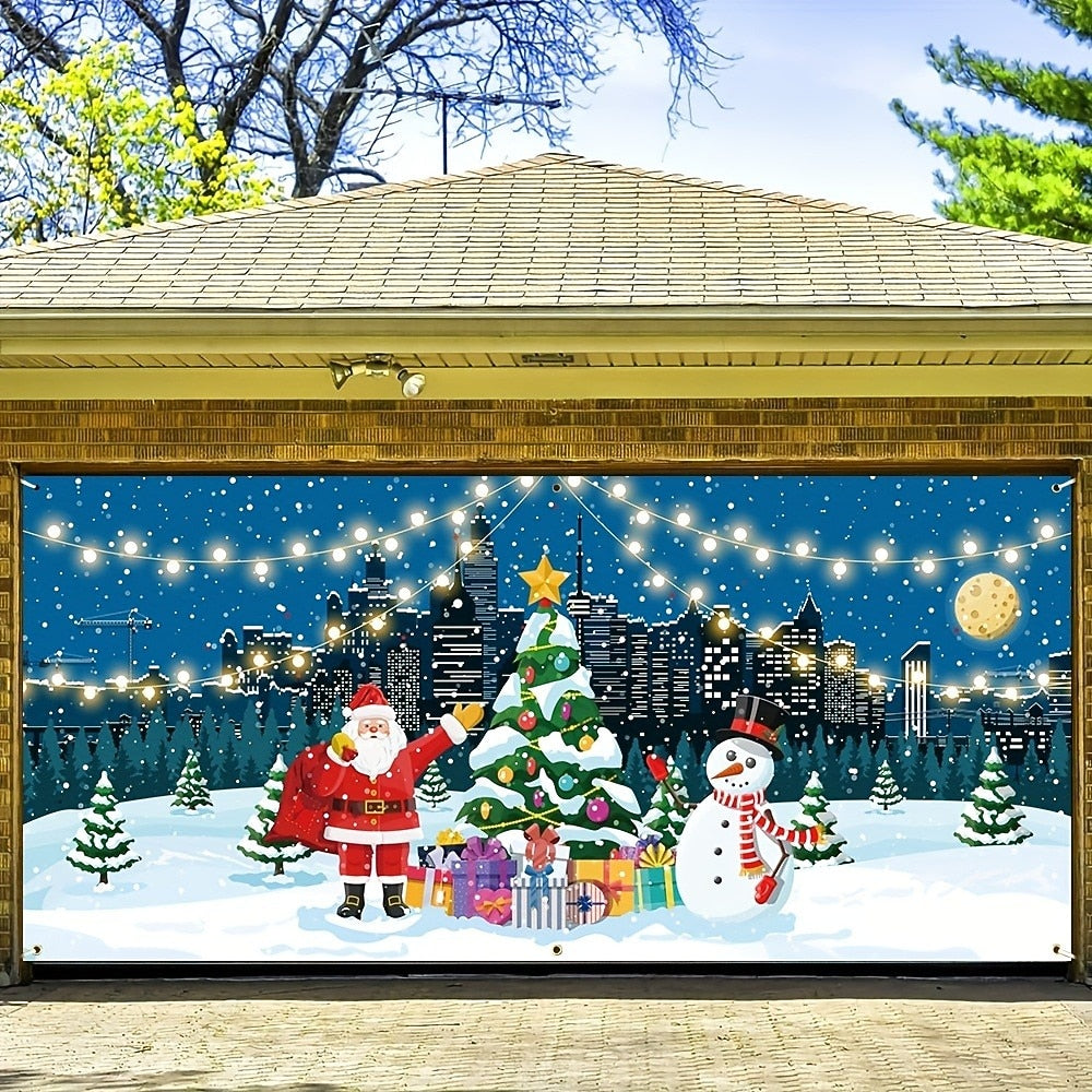 Christmas Gnomes Garage Door Cover