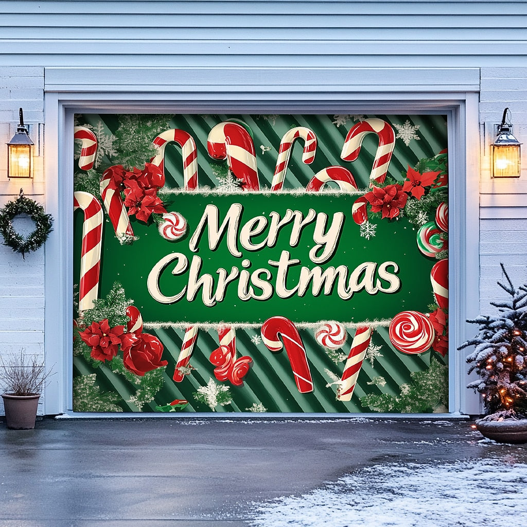 Christmas Stockings Garage Door Cover