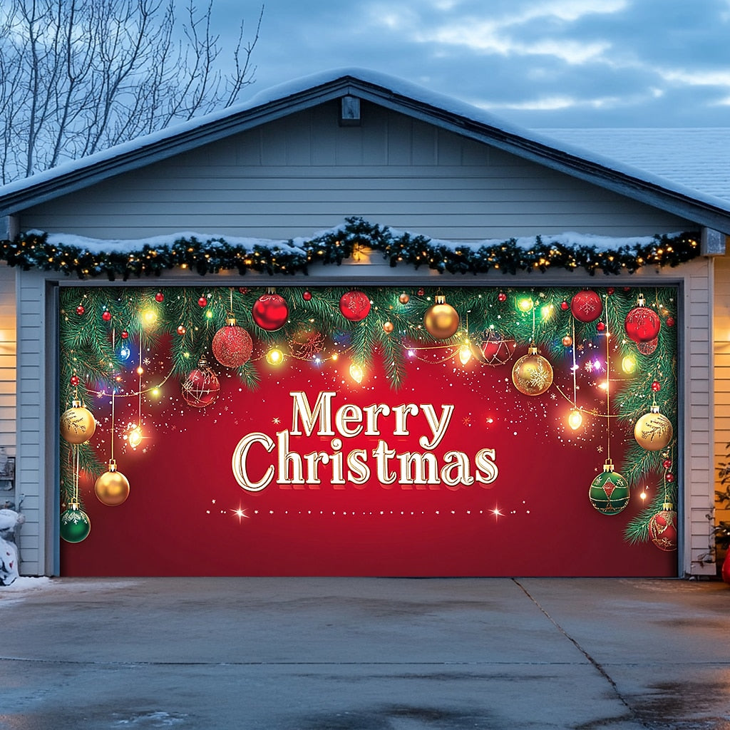 Merry Christmas Garage Door Cover