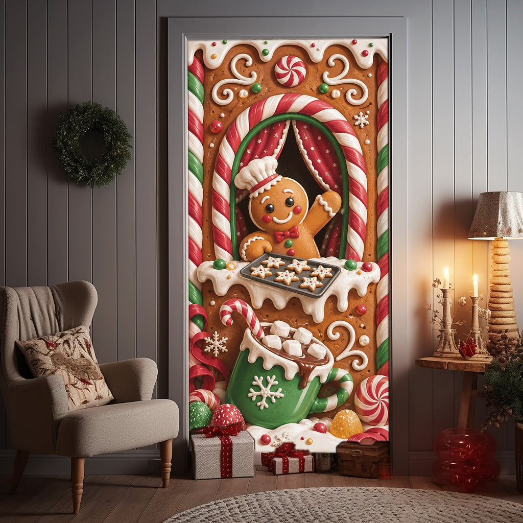 Nutcracker & Candy Cane Christmas Door Cover