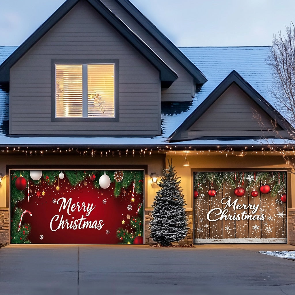 Christmas Stockings Garage Door Cover