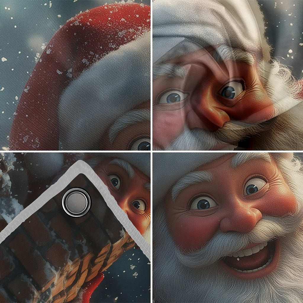 Santa by the Wall Garage Door Cover