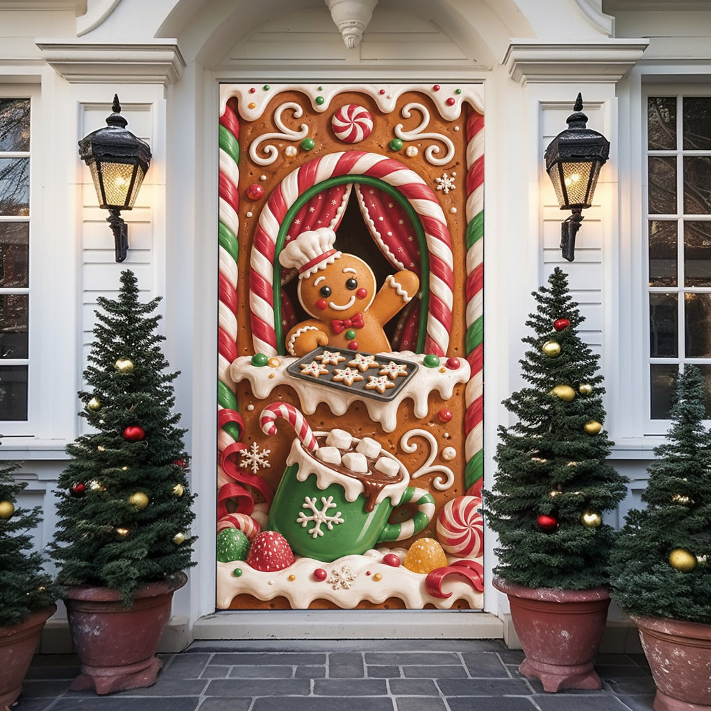 Nutcracker & Candy Cane Christmas Door Cover