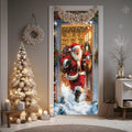 Santa Delivering Gift Christmas Door Cover