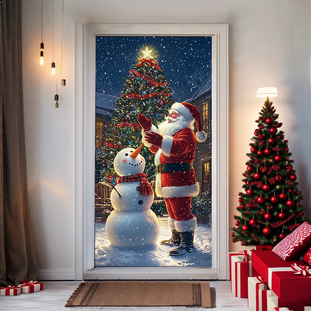 Santa Standing Christmas Door Cover