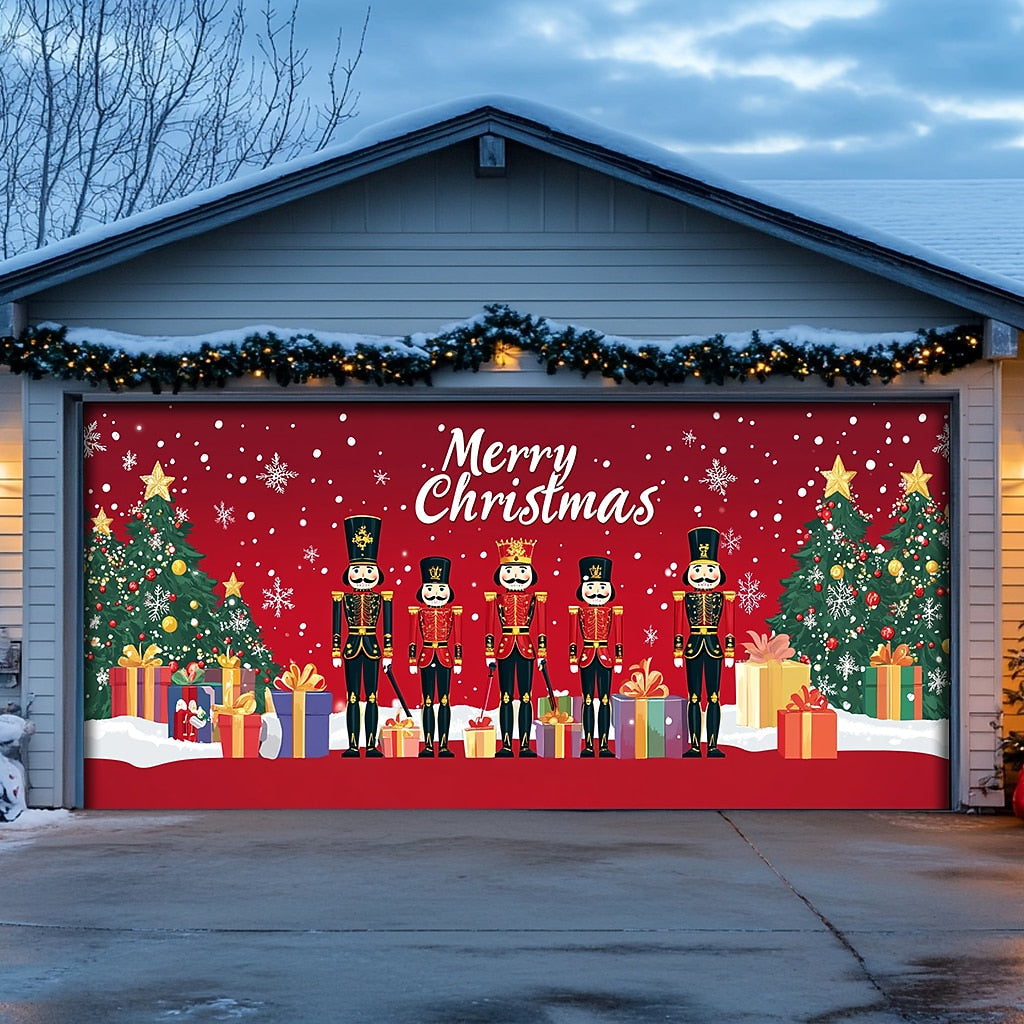Merry Christmas Garage Door Cover