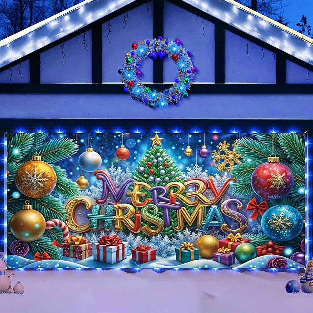Baubles & Snowflakes Garage Door Cover